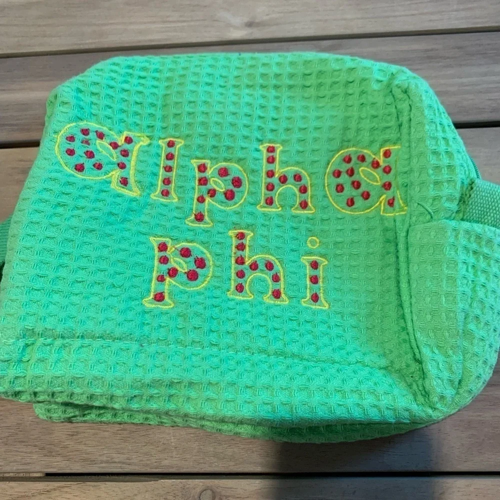 alpha phi sorority cosmetic spa bags two bags total